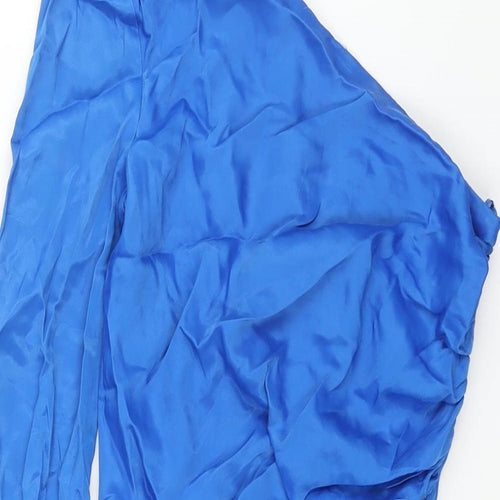 Zara Womens Blue Polyester Bodysuit One-Piece Size S Snap - Rouched