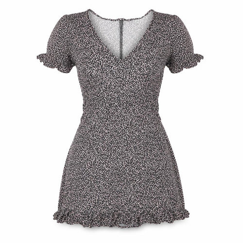 Divided by H&M Womens Multicoloured Floral Viscose A-Line Size 8 V-Neck Zip