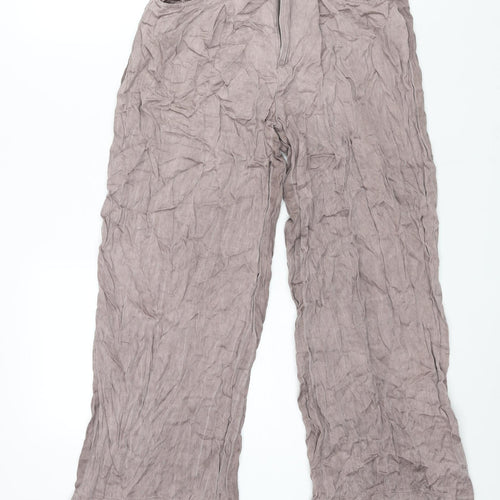 ASOS Womens Brown Viscose Cropped Trousers Size 8 L25 in Regular Zip