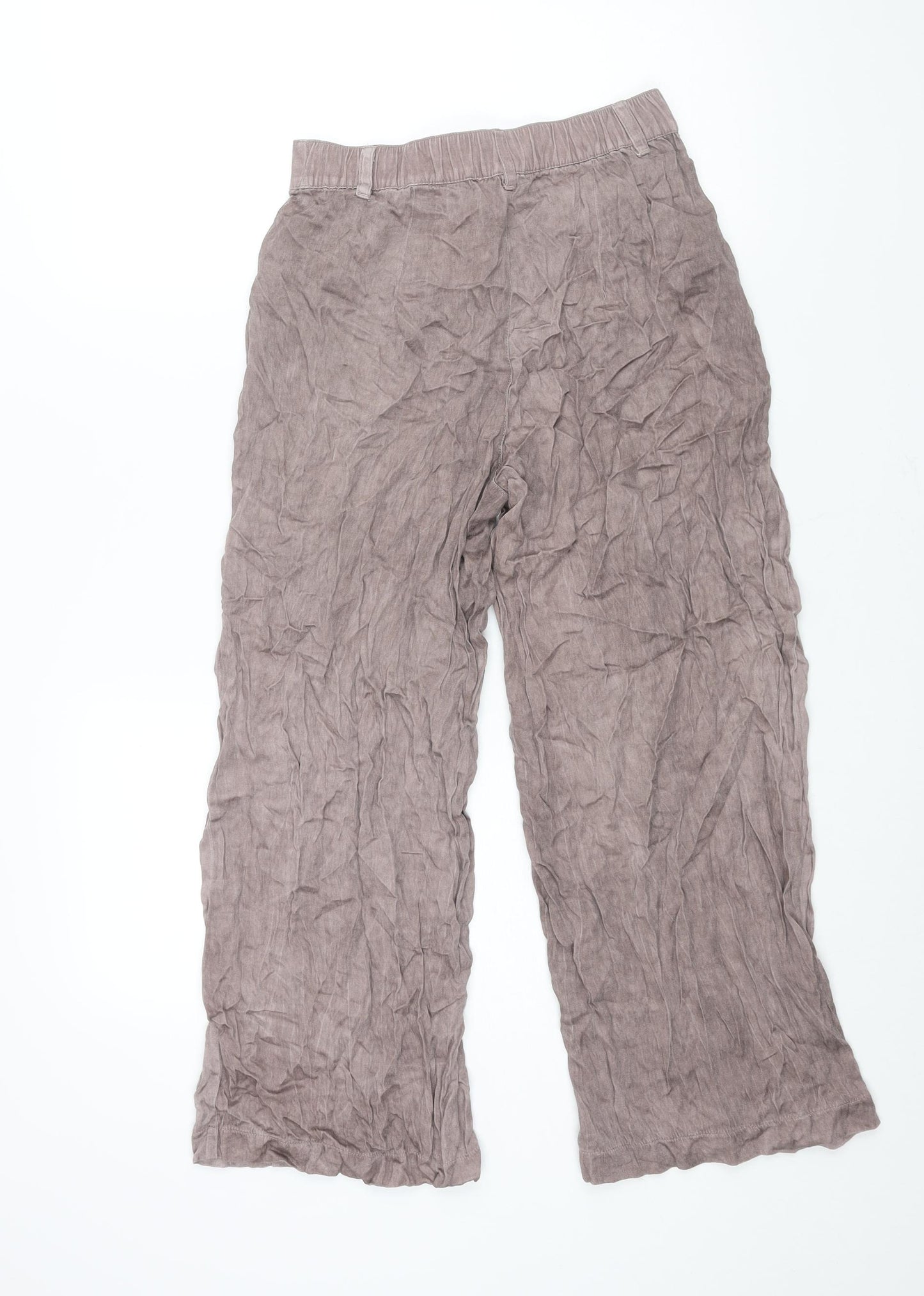 ASOS Womens Brown Viscose Cropped Trousers Size 8 L25 in Regular Zip