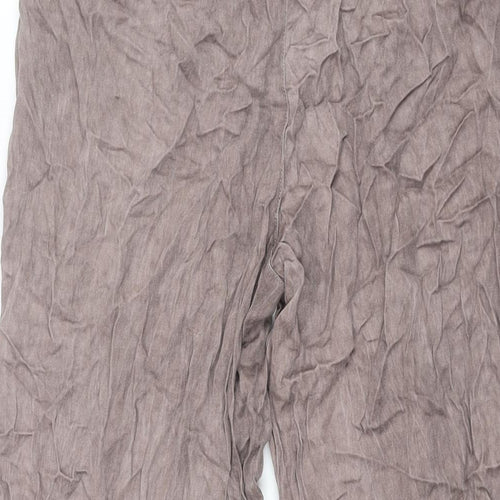 ASOS Womens Brown Viscose Cropped Trousers Size 8 L25 in Regular Zip