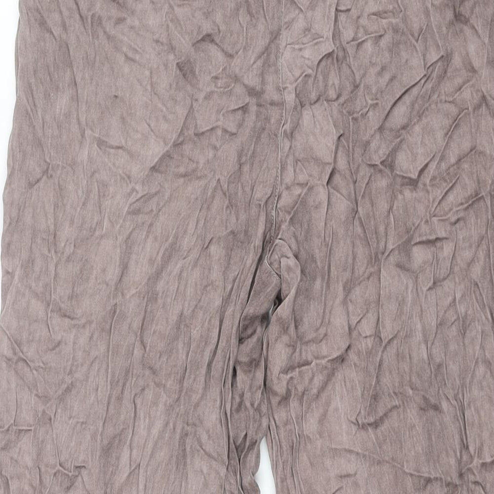 ASOS Womens Brown Viscose Cropped Trousers Size 8 L25 in Regular Zip