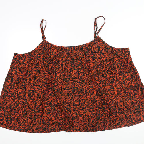 NEXT Womens Red Geometric Polyester Camisole Blouse Size 26 Scoop Neck