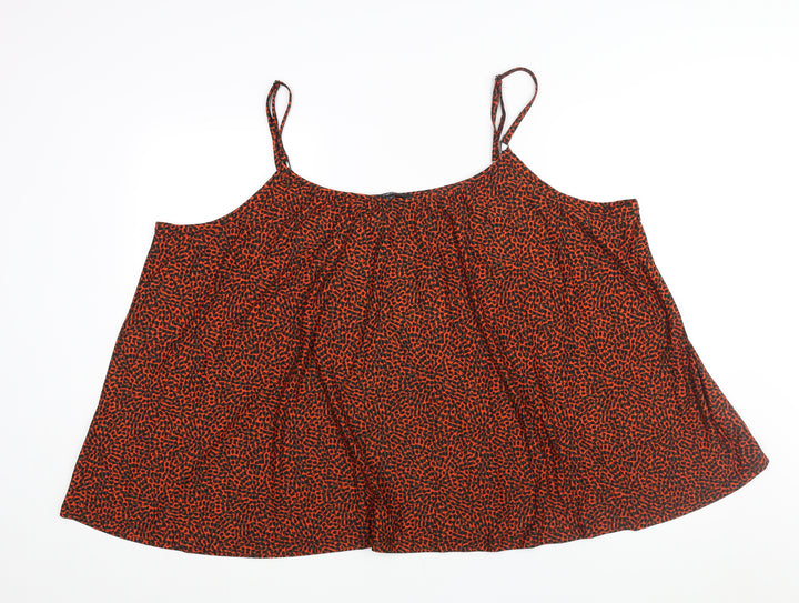 NEXT Womens Red Geometric Polyester Camisole Blouse Size 26 Scoop Neck