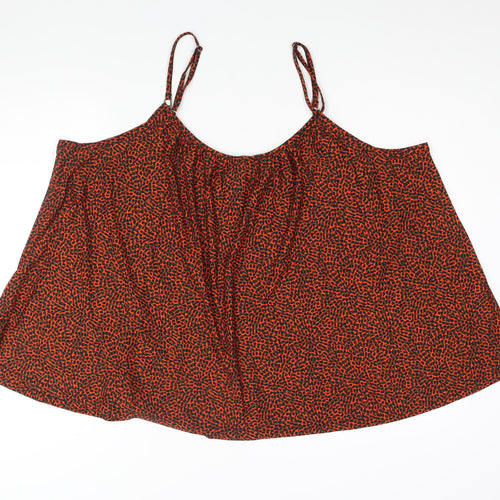 NEXT Womens Red Geometric Polyester Camisole Blouse Size 26 Scoop Neck