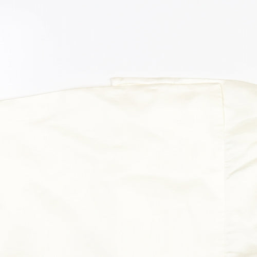 Zara Womens Ivory Polyester Cropped Blouse Size L Square Neck - Corset Style