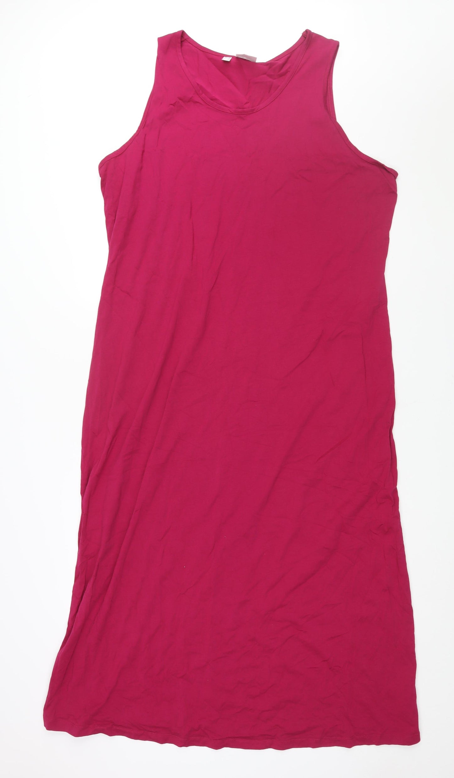 bonprix Womens Purple Cotton Maxi Size 2XL Round Neck Pullover