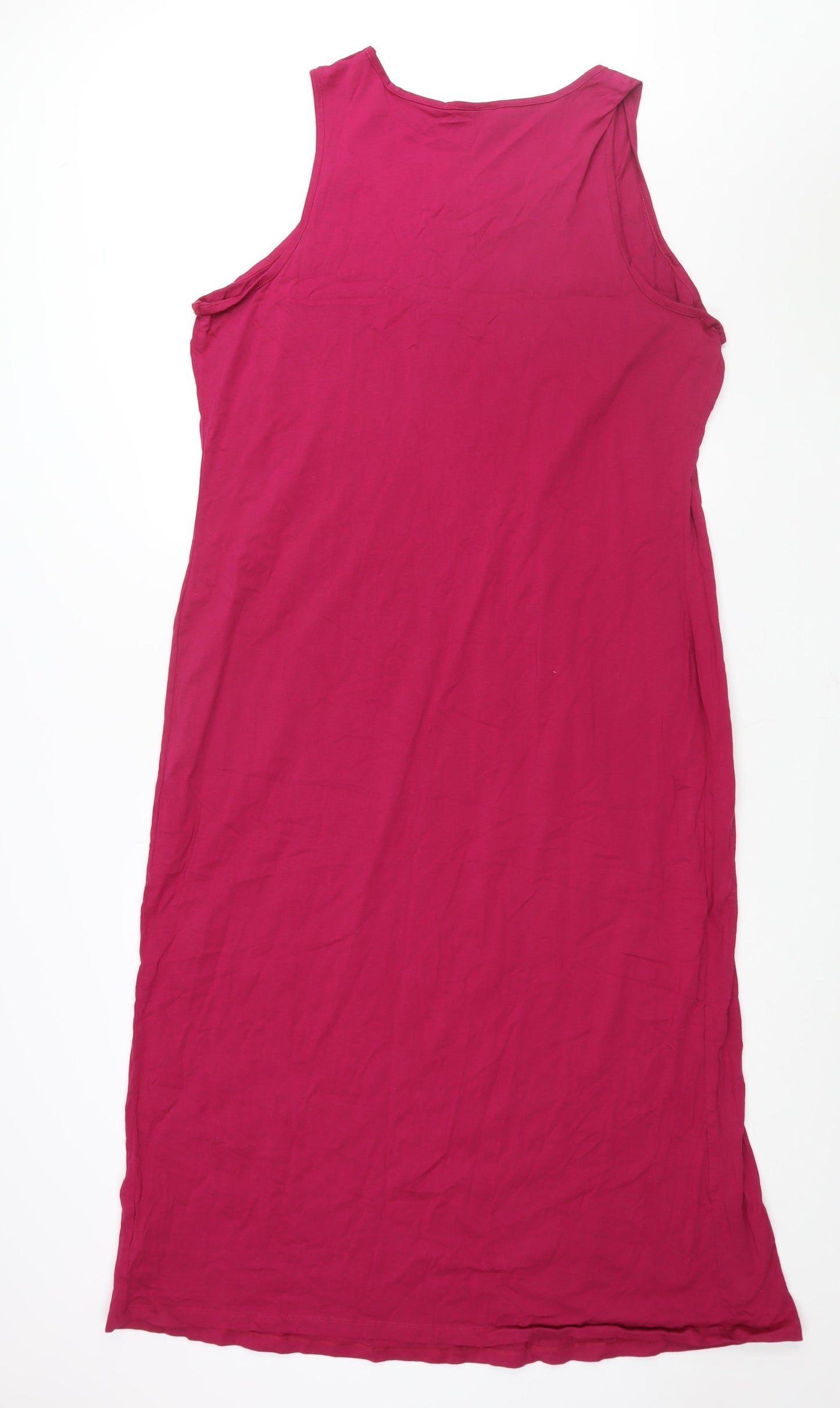 bonprix Womens Purple Cotton Maxi Size 2XL Round Neck Pullover