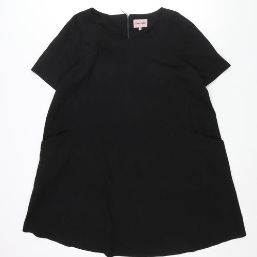 Phase Eight Womens Black Polyester A-Line Size 14 Round Neck Zip