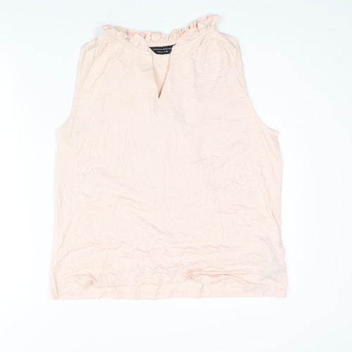 Dorothy Perkins Womens Pink Viscose Camisole Blouse Size 16 V-Neck - Frill