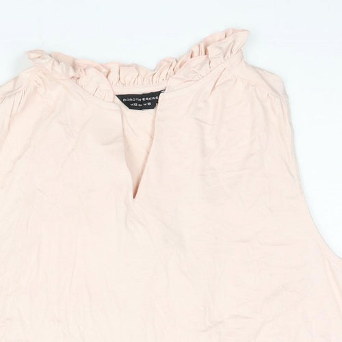 Dorothy Perkins Womens Pink Viscose Camisole Blouse Size 16 V-Neck - Frill