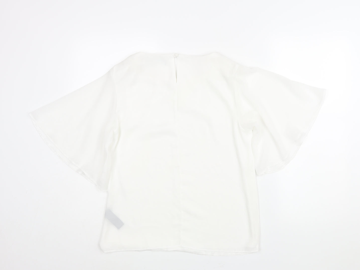 Star by Julien Macdonald Womens White Polyester Basic Blouse Size 10 Round Neck