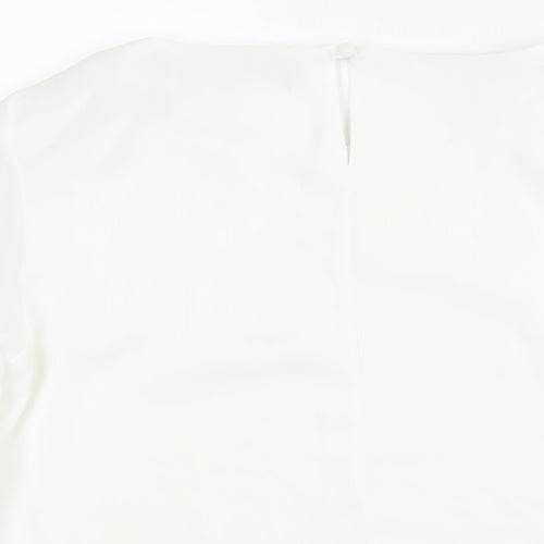 Star by Julien Macdonald Womens White Polyester Basic Blouse Size 10 Round Neck