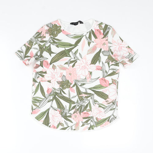 Dorothy Perkins Womens Multicoloured Floral Polyester Basic Blouse Size 8 Round Neck