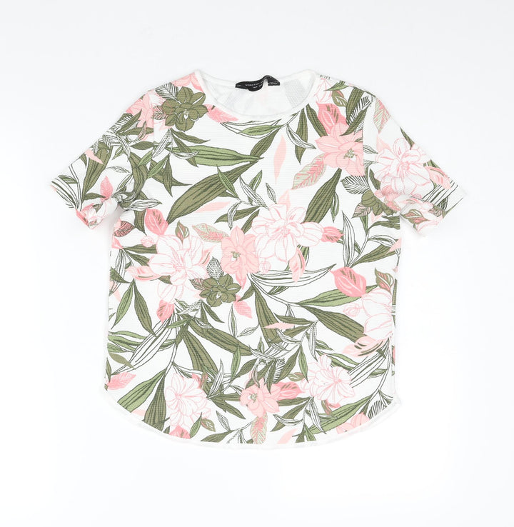 Dorothy Perkins Womens Multicoloured Floral Polyester Basic Blouse Size 8 Round Neck