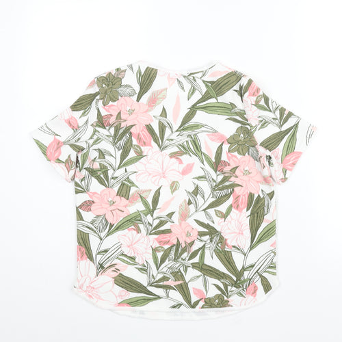 Dorothy Perkins Womens Multicoloured Floral Polyester Basic Blouse Size 8 Round Neck