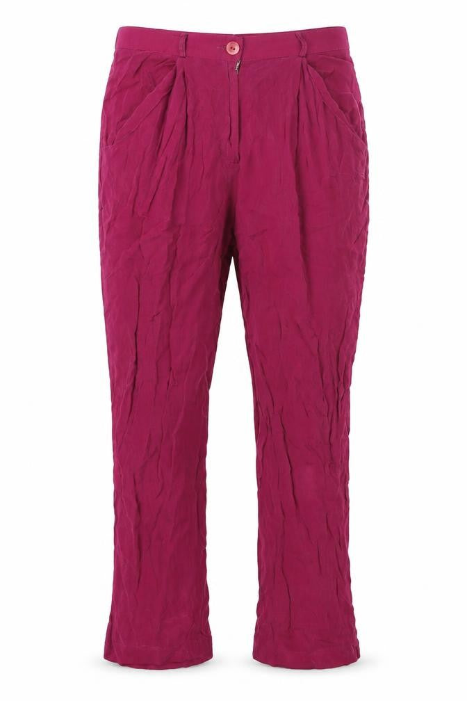 Incognito Womens Purple Viscose Trousers Size 12 L30 in Regular Zip