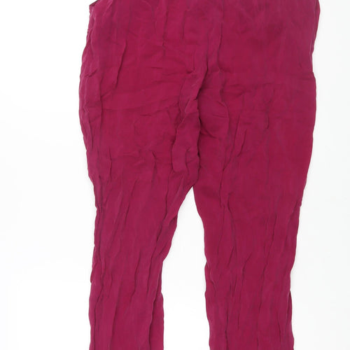 Incognito Womens Purple Viscose Trousers Size 12 L30 in Regular Zip