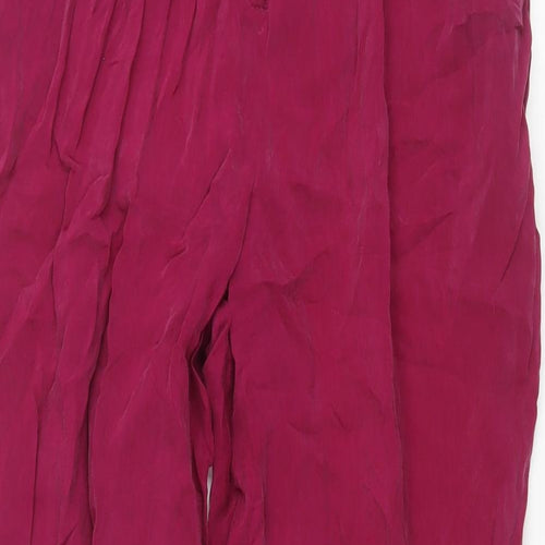 Incognito Womens Purple Viscose Trousers Size 12 L30 in Regular Zip