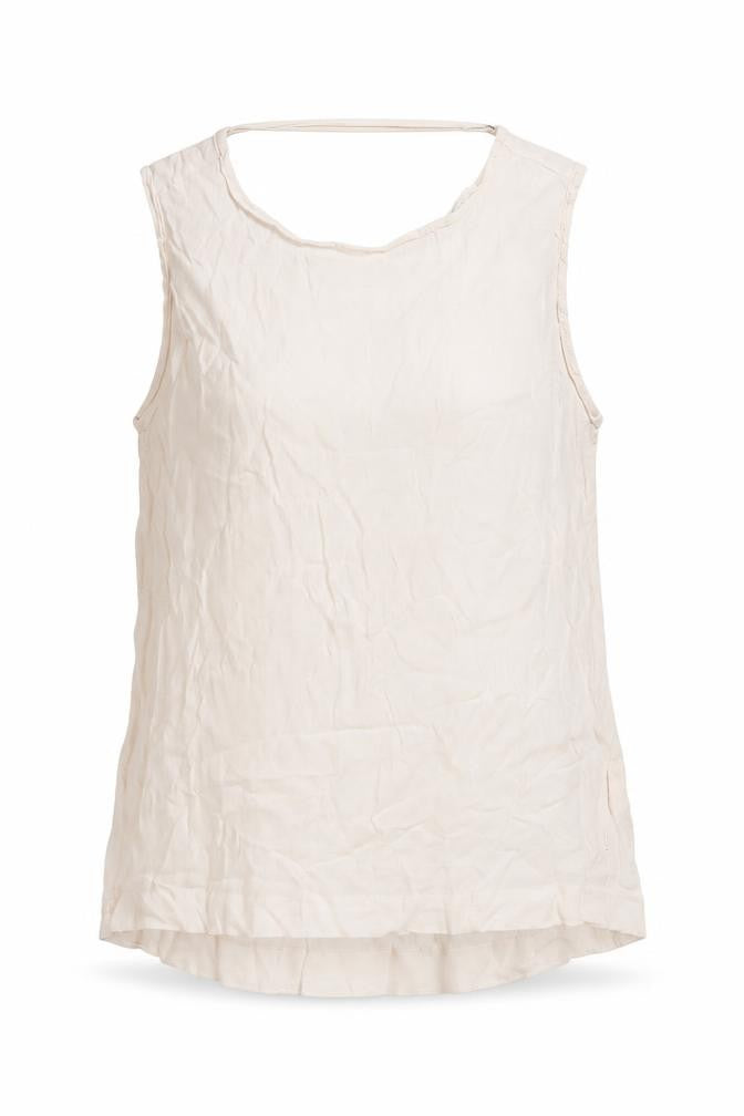 Front view of Lee women’s pink viscose camisole blouse, size S, round neck