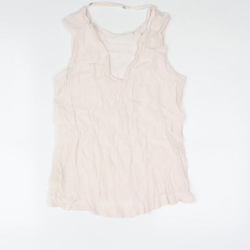 Lee Womens Pink Viscose Camisole Blouse Size S Round Neck