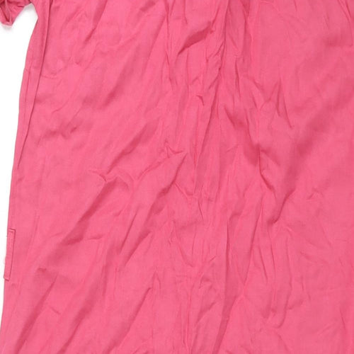 Divided by H&M Womens Pink Viscose Shirt Dress Size 10 Collared Button