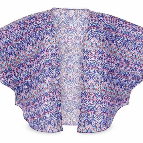 Divided by H&M Womens Multicoloured Geometric Polyester Kimono Blouse Size L V-Neck - Semi Sheer