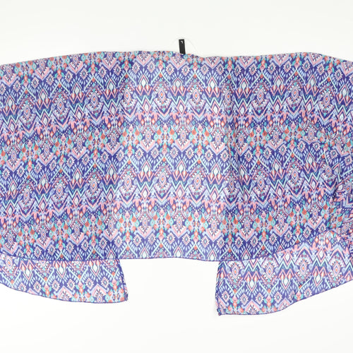 Divided by H&M Womens Multicoloured Geometric Polyester Kimono Blouse Size L V-Neck - Semi Sheer