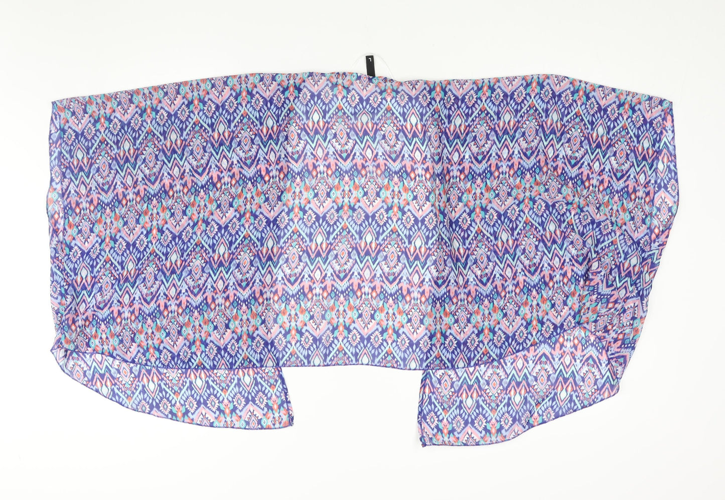Divided by H&M Womens Multicoloured Geometric Polyester Kimono Blouse Size L V-Neck - Semi Sheer