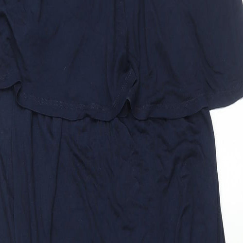 H&M Womens Blue Viscose Maxi Size M Round Neck Pullover - Beading Detail