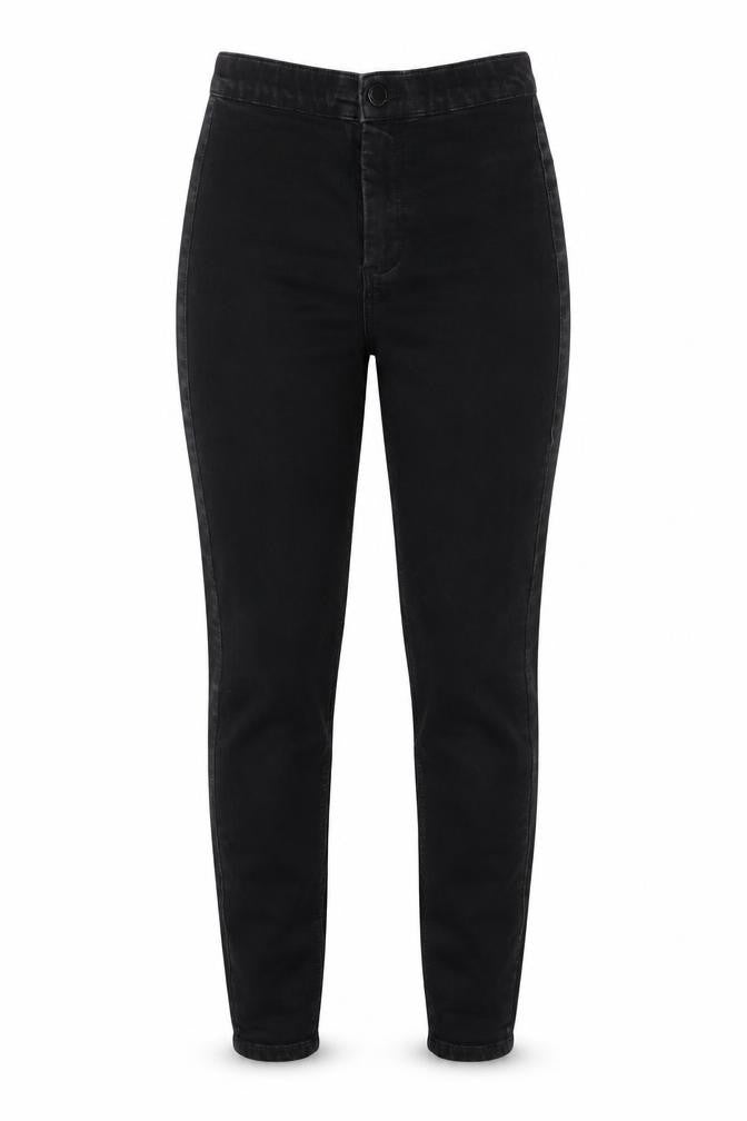 Topshop Womens Black Cotton Skinny Jeans Size 25 in L30 in Regular Zip