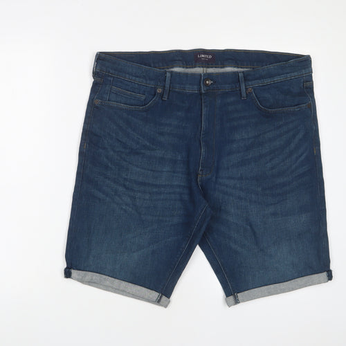 Limited Edition Mens Blue Cotton Bermuda Shorts Size 38 in L10 in Regular Zip
