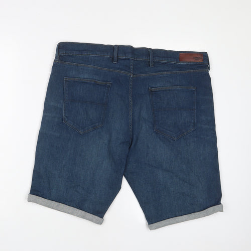 Limited Edition Mens Blue Cotton Bermuda Shorts Size 38 in L10 in Regular Zip