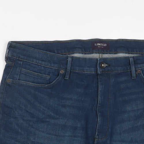 Limited Edition Mens Blue Cotton Bermuda Shorts Size 38 in L10 in Regular Zip