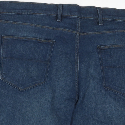 Limited Edition Mens Blue Cotton Bermuda Shorts Size 38 in L10 in Regular Zip