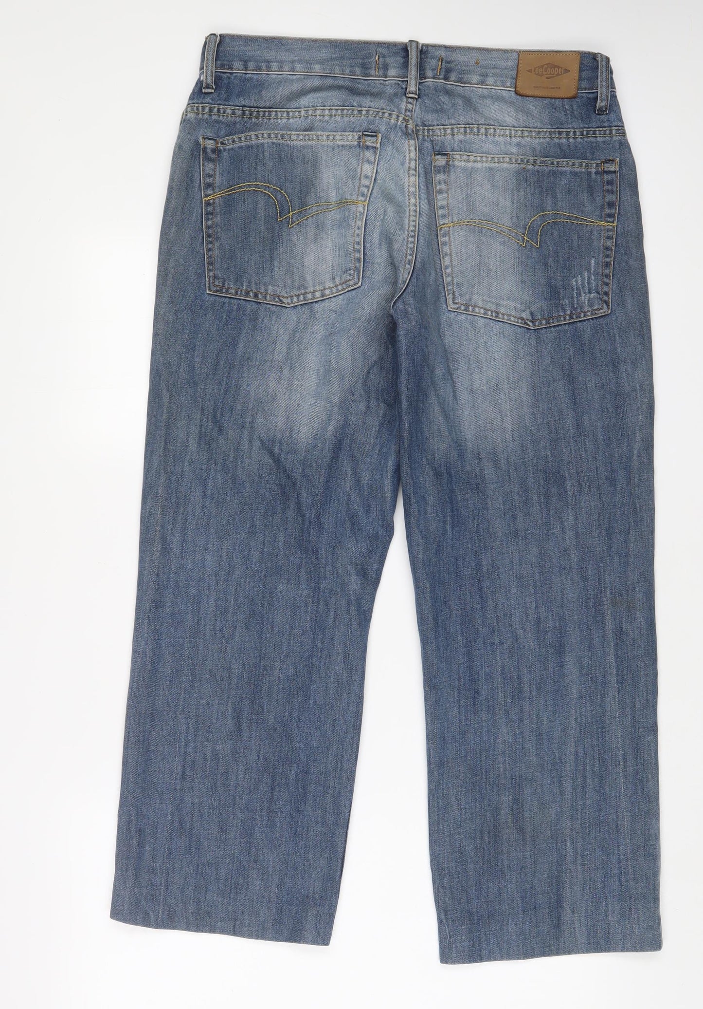 Lee Cooper Mens Blue Cotton Straight Jeans Size 34 in L27 in Regular Zip - Short Leg