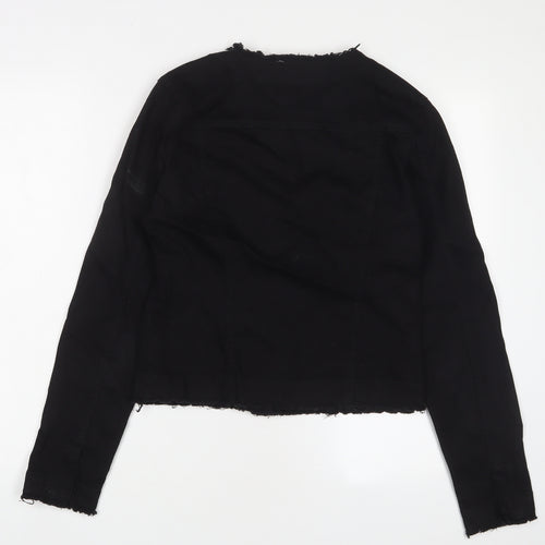 Girl VIVI Womens Black Jacket Size 8 Snap - Beaded