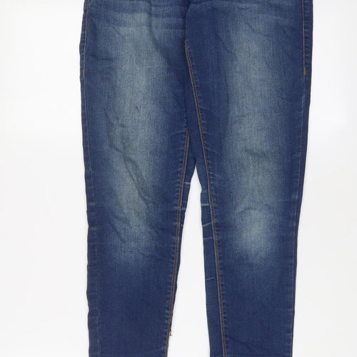 Dorothy Perkins Womens Blue Cotton Skinny Jeans Size 8 L31 in Regular Zip
