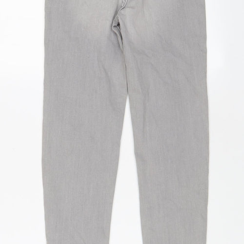 Marks and Spencer Womens Grey Cotton Skinny Jeans Size 6 L27 in Regular Zip