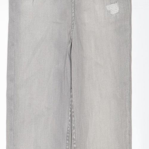 Marks and Spencer Womens Grey Cotton Skinny Jeans Size 6 L27 in Regular Zip