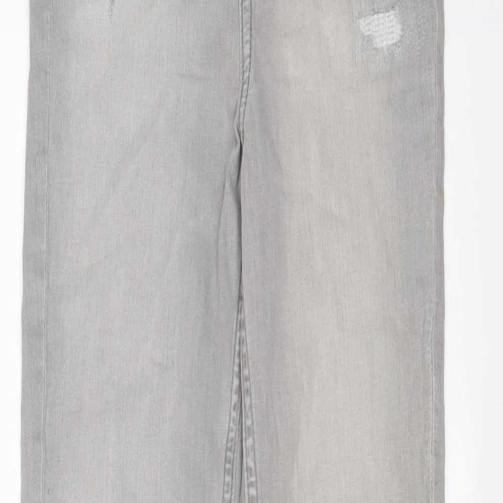 Marks and Spencer Womens Grey Cotton Skinny Jeans Size 6 L27 in Regular Zip