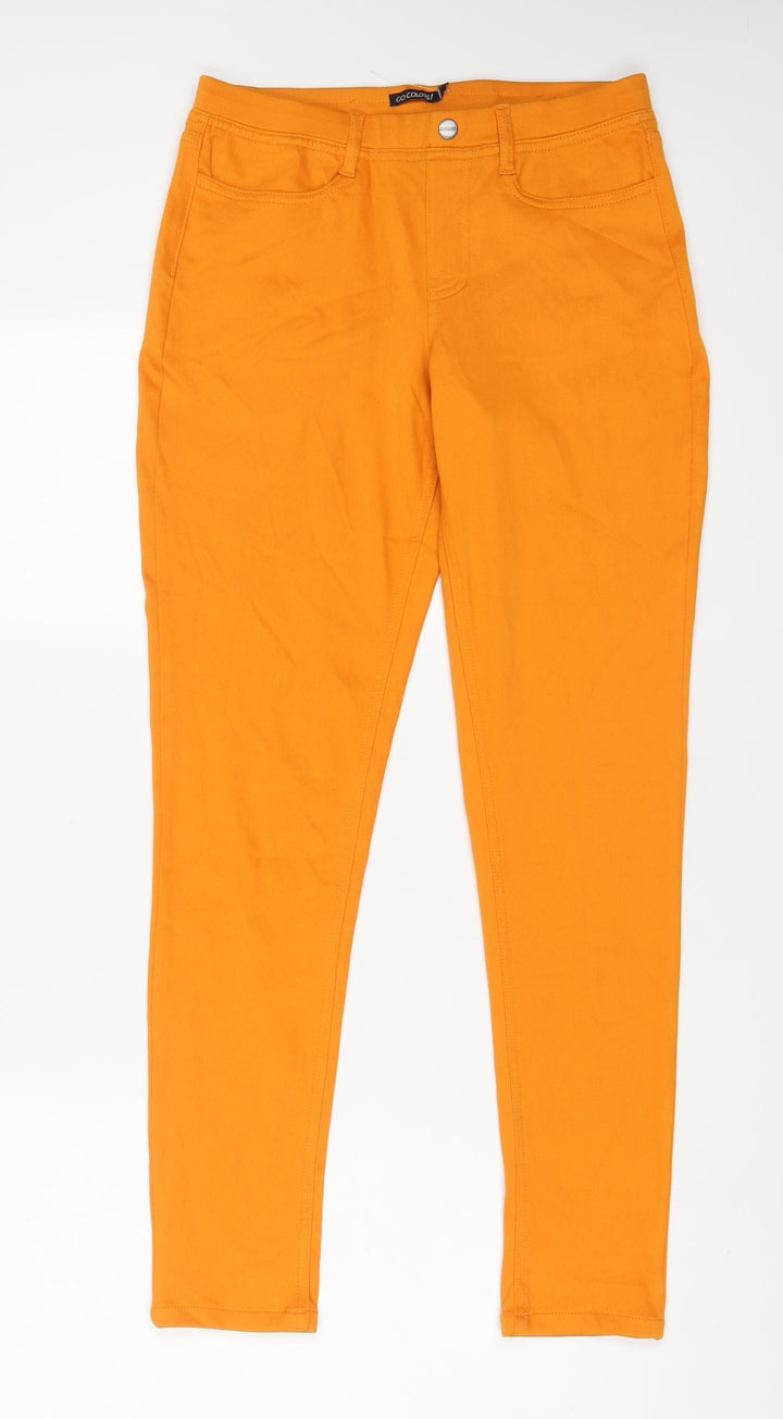 GoColours Womens Orange Cotton Jegging Jeans Size S L28 in Regular