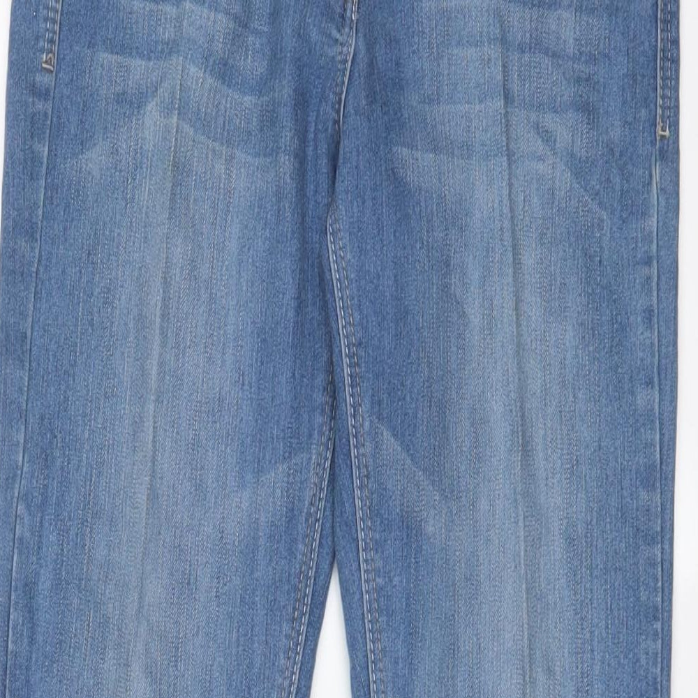 George Womens Blue Cotton Flared Jeans Size 8 L29 in Regular Zip