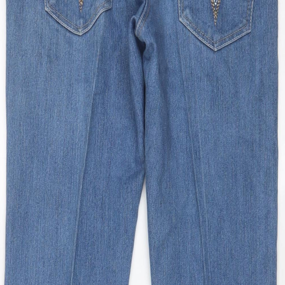 George Womens Blue Cotton Flared Jeans Size 8 L29 in Regular Zip