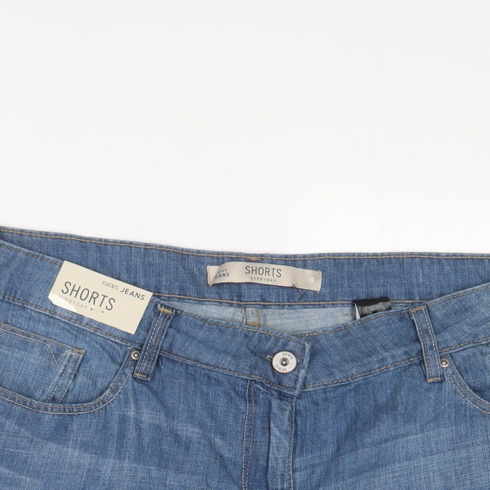NEXT Womens Blue Cotton Bermuda Shorts Size 18 L8 in Regular Zip