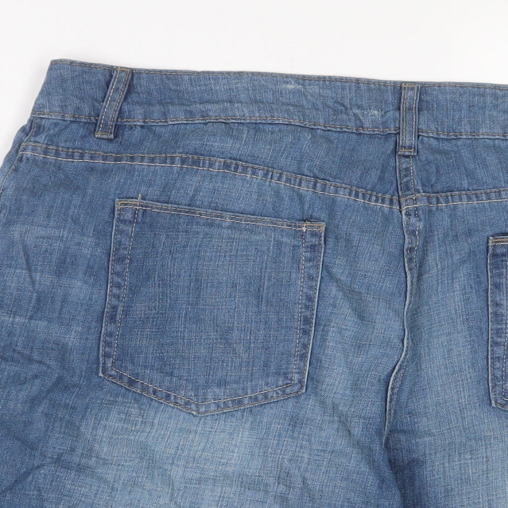 NEXT Womens Blue Cotton Bermuda Shorts Size 18 L8 in Regular Zip