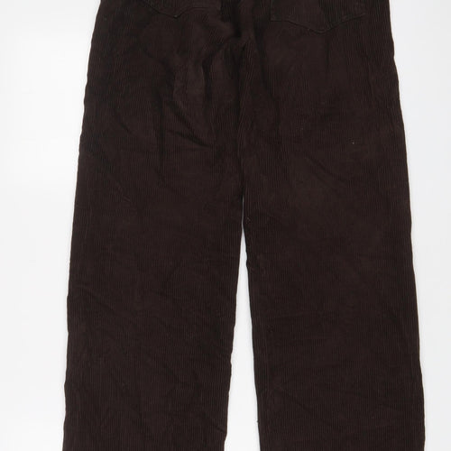 Pull&Bear Womens Brown Cotton Trousers Size 8 L31 in Regular Zip