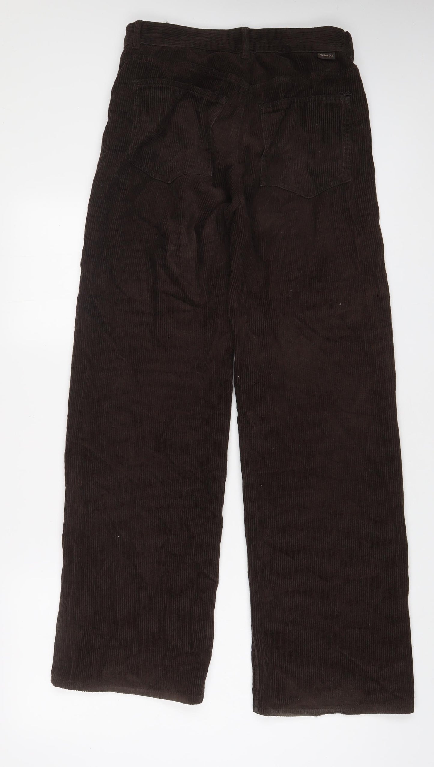 Pull&Bear Womens Brown Cotton Trousers Size 8 L31 in Regular Zip