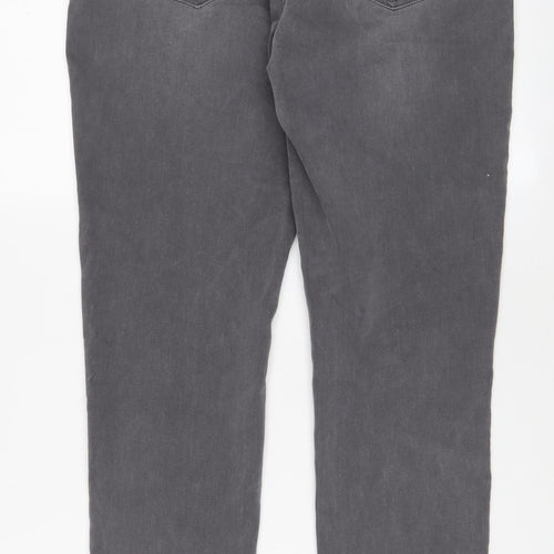 M&Co Womens Grey Cotton Skinny Jeans Size 14 L30 in Regular Zip