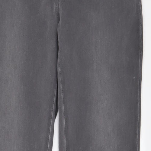 M&Co Womens Grey Cotton Skinny Jeans Size 14 L30 in Regular Zip